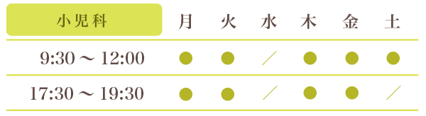 小児科　診療時間